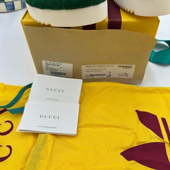 Men’s Gucci, X Adidas monogram Pool slides size 8, made in Italy - Picture 5 of 11